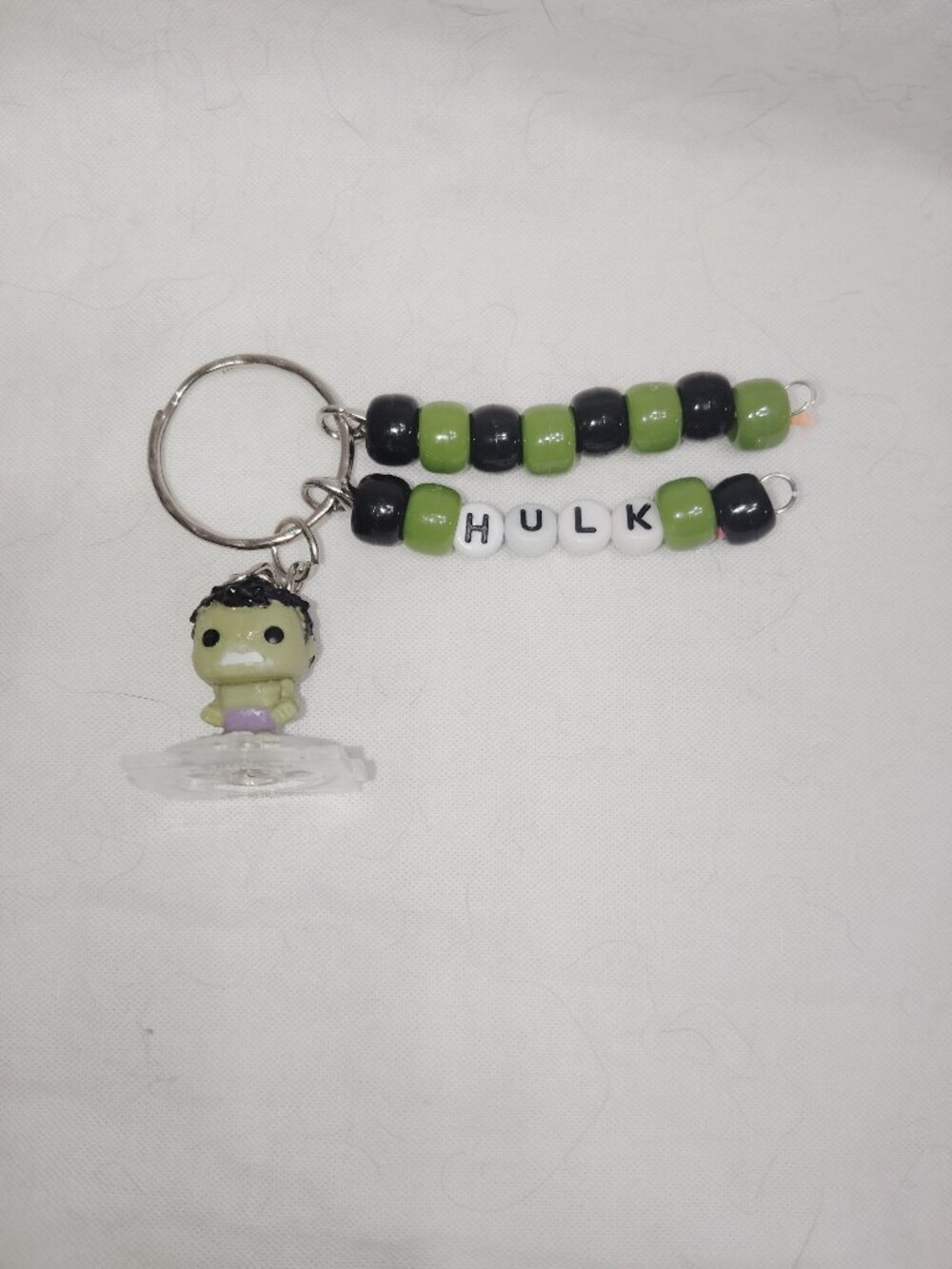 Funko Pop Bitty- Hulk- Handmade Beaded Keychain